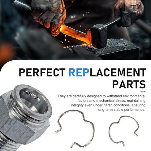 18 PCS 800-801 Quick Connector Clip, 3/8" 1/2" 5/8" Rust-proof Transmission Oil Cooler Line Retaining Clip, Stainless Steel Radiator Hose Retainer, Multi-Functional Tuning Fastener (Silver) in Kuwait