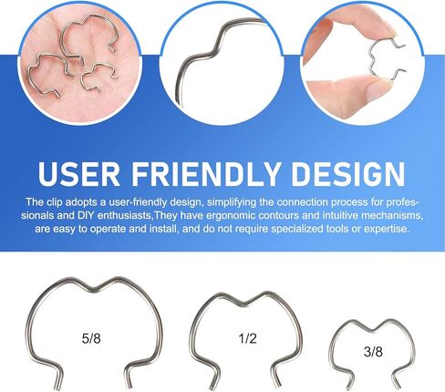 18 PCS 800-801 Quick Connector Clip, 3/8" 1/2" 5/8" Rust-proof Transmission Oil Cooler Line Retaining Clip, Stainless Steel Radiator Hose Retainer, Multi-Functional Tuning Fastener (Silver) in Kuwait