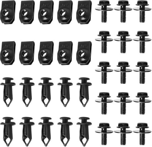 35PCS Engine Under Cover Splash Shield Body Bolts Screws, Bumper Clips & Extruded U-Nuts, Compatible with Nissan 350z 370z & Infiniti G35 G37 EX35 FX35 FX45 in Kuwait