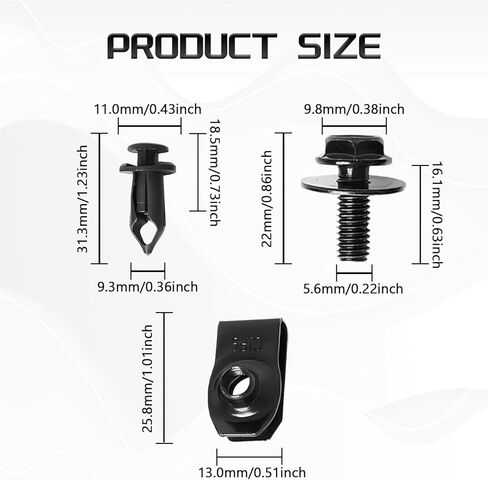 35PCS Engine Under Cover Splash Shield Body Bolts Screws, Bumper Clips & Extruded U-Nuts, Compatible with Nissan 350z 370z & Infiniti G35 G37 EX35 FX35 FX45 in Kuwait