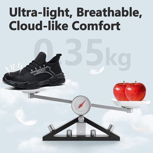 Hogent Steel Toe Shoes for Men Women, Puncture Resistant Work Shoes, Lightweight Breathable Slip On Safety Sneakers Ideal for Construction Warehouse Manufacturing in Saudi Arabia