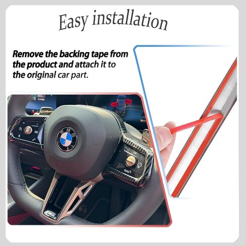 غطاء زر عجلة القيادة، لسيارة BMW X3 2025 2026، إطار حماية لوحة أزرار عجلة القيادة - ألياف الكربون in Kuwait