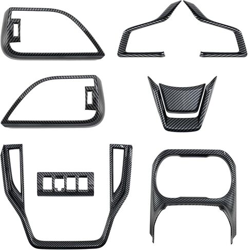 زخارف قولبة لغطاء عجلة القيادة لسيارة Subaru Outback/Legacy 2020-2025 مع غطاء لوحة شاشة الملاحة، وغطاء لوحة حامل الأكواب، وأغطية فتحة التهوية الجانبية للوحة القيادة، وغطاء زر ضبط المصباح الأمامي in Kuwait