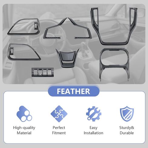 زخارف قولبة لغطاء عجلة القيادة لسيارة Subaru Outback/Legacy 2020-2025 مع غطاء لوحة شاشة الملاحة، وغطاء لوحة حامل الأكواب، وأغطية فتحة التهوية الجانبية للوحة القيادة، وغطاء زر ضبط المصباح الأمامي in Kuwait