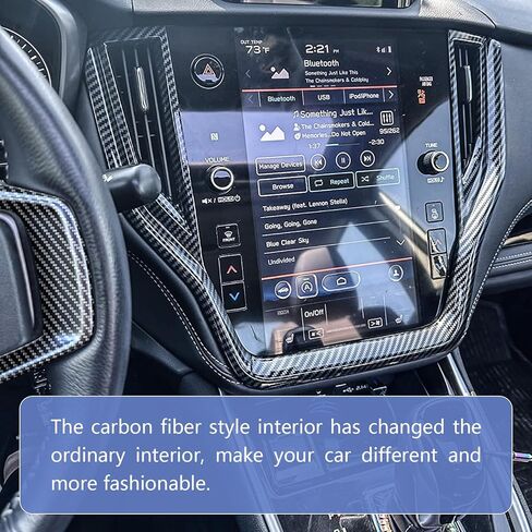 زخارف قولبة لغطاء عجلة القيادة لسيارة Subaru Outback/Legacy 2020-2025 مع غطاء لوحة شاشة الملاحة، وغطاء لوحة حامل الأكواب، وأغطية فتحة التهوية الجانبية للوحة القيادة، وغطاء زر ضبط المصباح الأمامي in Kuwait