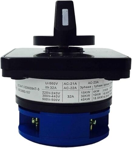 1PCS Rotary Switch 690V 20A/32A 1 Pole 3 Position Electrical Changeover Cam Switch Silver Contact CA20B-32/1 LW26(36x36mm Mount,20A) in Kuwait