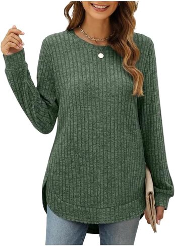 Women Fashion Sweaters Long Sleeve top Fall Clothes Trendy T-Shirt Blouse in Saudi Arabia