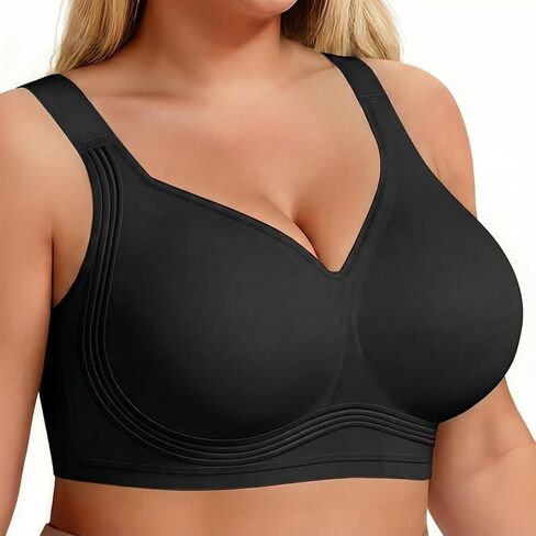 Jelly Wireless Bra Seamless for Women, Plus Size Minimizer Soft Push Up Plunge Bra Bralette in Saudi Arabia
