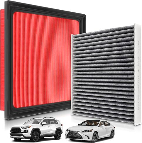 AUTOKAY Engine and Cabin Air Filter Fit for Toyota RAV-4 Camry Highlander Avalon 2018-2025 for Lexus ES350 NX350 NX250 RX350 2019-2025 RE# 17801-25020 87139-58010 CA12377 CF12157 NOT FOR HYBRID in Kuwait