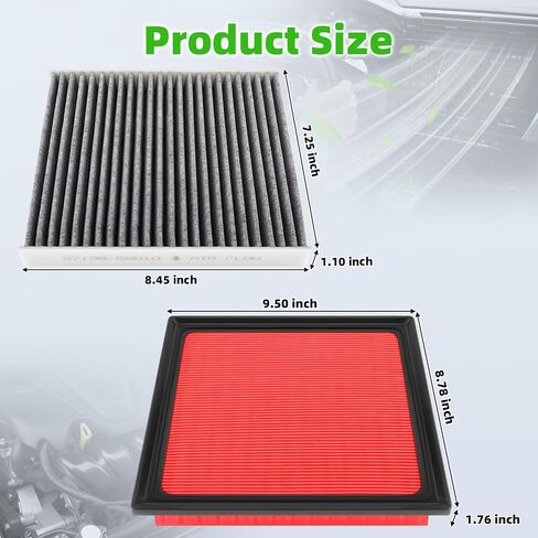 AUTOKAY Engine and Cabin Air Filter Fit for Toyota RAV-4 Camry Highlander Avalon 2018-2025 for Lexus ES350 NX350 NX250 RX350 2019-2025 RE# 17801-25020 87139-58010 CA12377 CF12157 NOT FOR HYBRID in Kuwait