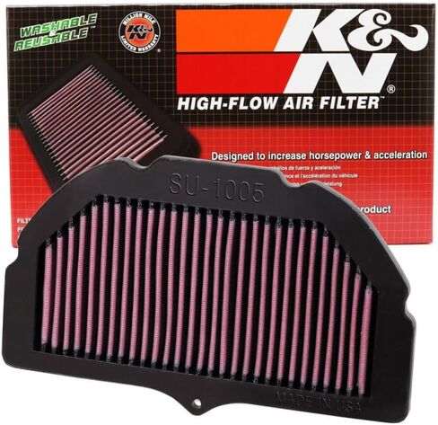 K&N High-Flow Original Lifetime Engine Air Filter: Increase Power & Accerlation, Washable, Premium, Replacement Air Filter: Compatible with 2005-2008 Suzuki: GSXR1000, SU-1005 in Saudi Arabia