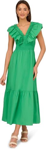 Adrianna Papell Ruffle Front Maxi Dress in Saudi Arabia
