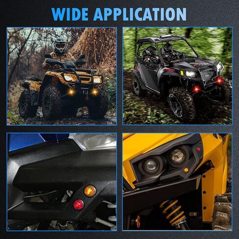 UTV Turn Signal Kit with Horn, Pre-Wired, Plug & Play ATV Turn Signal Street Legal Blinker Kit with Rocker Switch USB Flasher Relay Compatible with Polaris, Can-Am, Kawasaki, CFMOTO (8 Pcs Lights) in Saudi Arabia