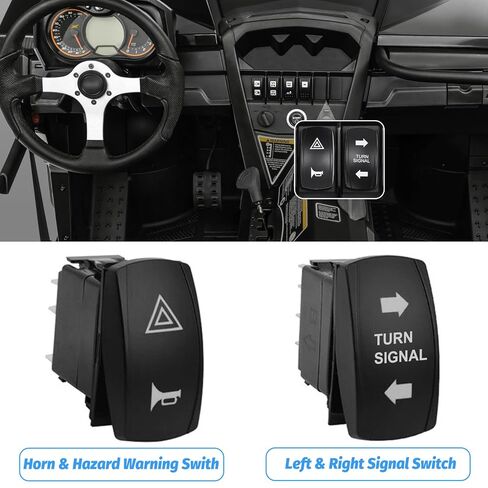 UTV Turn Signal Kit with Horn, Pre-Wired, Plug & Play ATV Turn Signal Street Legal Blinker Kit with Rocker Switch USB Flasher Relay Compatible with Polaris, Can-Am, Kawasaki, CFMOTO (8 Pcs Lights) in Saudi Arabia