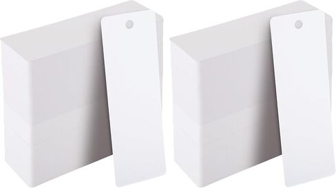 Juvale 300 Pack Bulk Blank Bookmarks to Decorate, White Plain Cardstock Page Markers with Hole for Gift Tags, Price Hanging Labels, DIY Art and Craft Projects (6 x 2 Inch) in Saudi Arabia