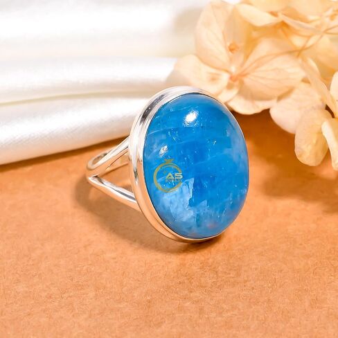 Smithsonite Ring Blue Stone 925 Sterling Silver Handmade Statement Boho Rings Jewelry Gift for Her in Saudi Arabia
