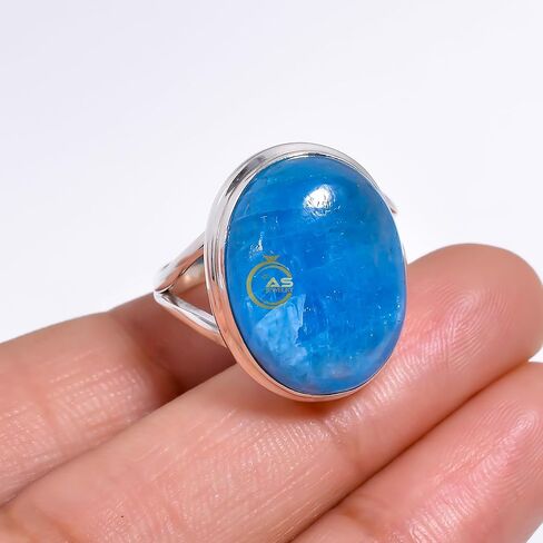 Smithsonite Ring Blue Stone 925 Sterling Silver Handmade Statement Boho Rings Jewelry Gift for Her in Saudi Arabia