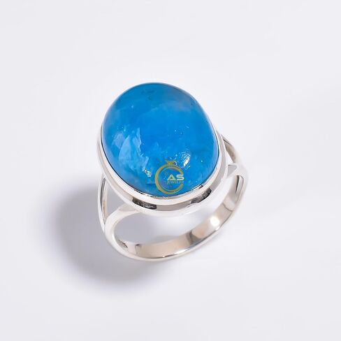 Smithsonite Ring Blue Stone 925 Sterling Silver Handmade Statement Boho Rings Jewelry Gift for Her in Saudi Arabia