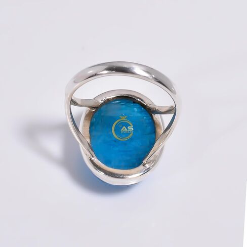 Smithsonite Ring Blue Stone 925 Sterling Silver Handmade Statement Boho Rings Jewelry Gift for Her in Saudi Arabia
