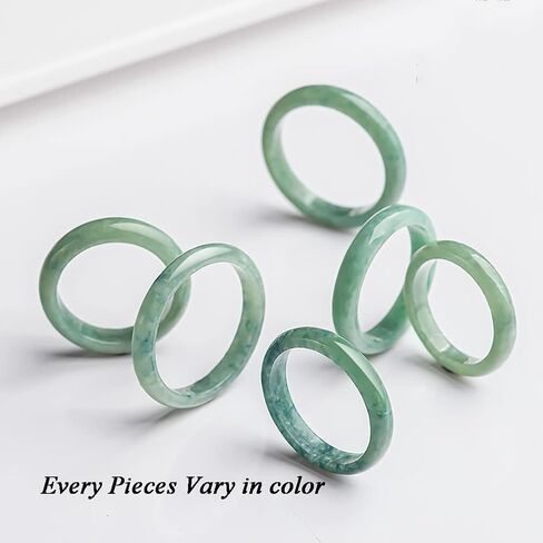 Natural Green Ring for Women, Band Jewelry Gift for Her for Christmas Mom Wife Birthday Gift One Size in Saudi Arabia