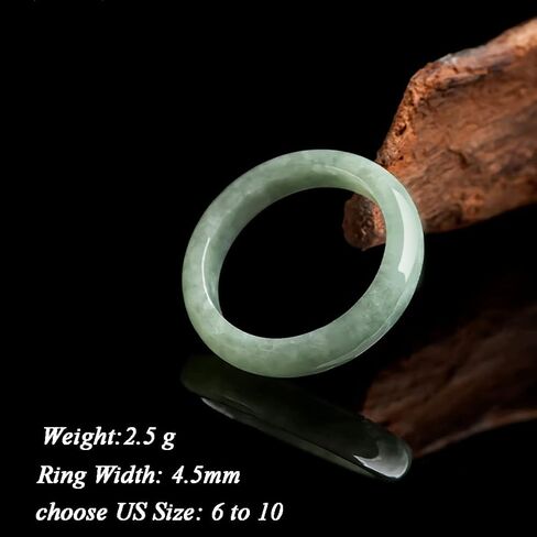 Natural Green Ring for Women, Band Jewelry Gift for Her for Christmas Mom Wife Birthday Gift One Size in Saudi Arabia