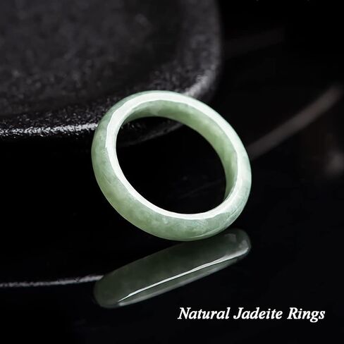 Natural Green Ring for Women, Band Jewelry Gift for Her for Christmas Mom Wife Birthday Gift One Size in Saudi Arabia