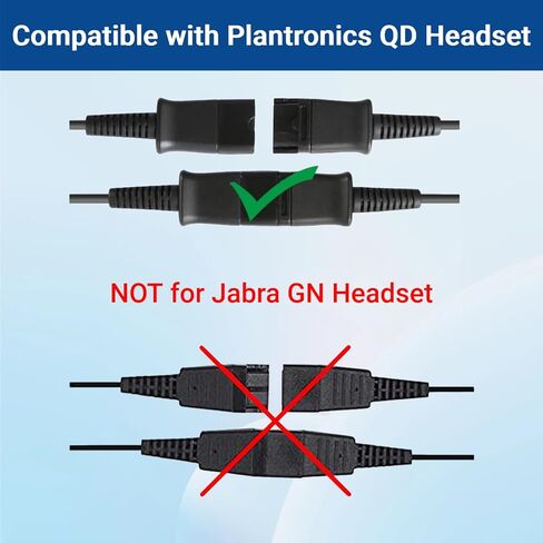 2.5mm to QD Adapter Cable for Plantronics Quick Disconnect Headsets Compatible with Panasonic Dect6.0 AT&T ML17929 VTech Uniden Polycom Cisco SPA RCA Grandstream & Cordless Phones with 2.5mm Jack in Kuwait