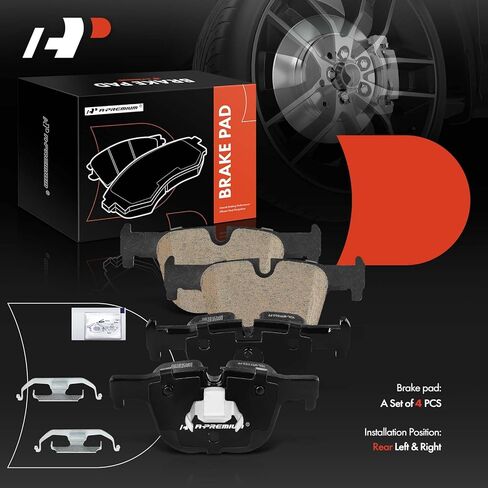 مجموعة وسادات الفرامل الخلفية المصنوعة من السيراميك A-Premium متوافقة مع BMW 328i، 330i، 335i، 340i، 328i/330i/335i/340i xDrive، 335i/340i GT xDrive، 428i، 430i، 435i، 440i، 428i xDrive، ActiveHybrid 3، 4 عبوات in Saudi Arabia