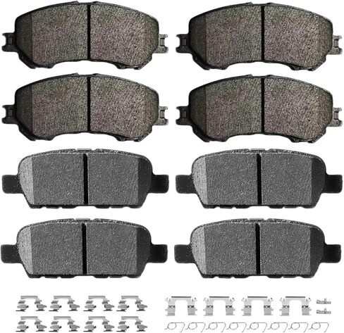 Front Rear Ceramic Brake Pads Kits 8pcs Fit For 2014-2020 Nissan Rogue (2 Row Seating Models),2014-2020 For Nissan Qashqai,D1737,D905 in Kuwait