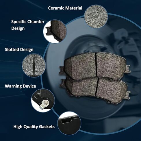 Front Rear Ceramic Brake Pads Kits 8pcs Fit For 2014-2020 Nissan Rogue (2 Row Seating Models),2014-2020 For Nissan Qashqai,D1737,D905 in Kuwait