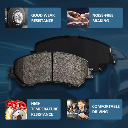 Front Rear Ceramic Brake Pads Kits 8pcs Fit For 2014-2020 Nissan Rogue (2 Row Seating Models),2014-2020 For Nissan Qashqai,D1737,D905 in Kuwait