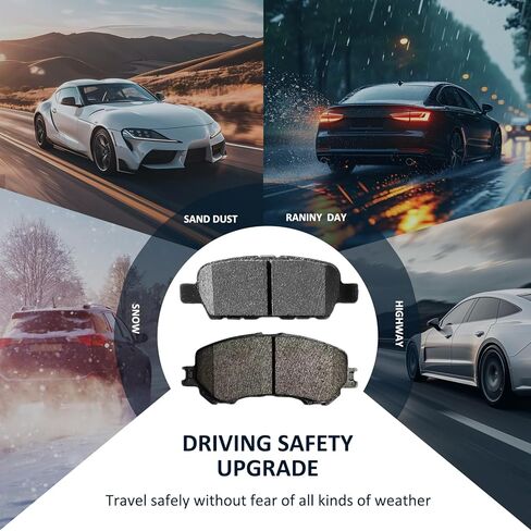 Front Rear Ceramic Brake Pads Kits 8pcs Fit For 2014-2020 Nissan Rogue (2 Row Seating Models),2014-2020 For Nissan Qashqai,D1737,D905 in Kuwait