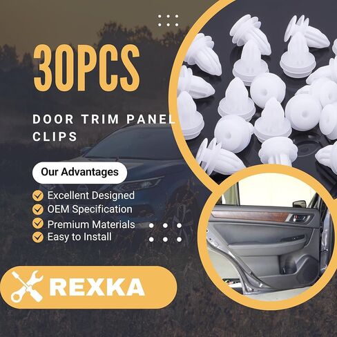 30 قطعة من مشابك لوحة تزيين الأبواب الداخلية من Rexka لسيارة Subaru 909130105 BRZ، Forester، Impreza، Legacy، Outback، B9 Tribeca، WRX & XV Crosstrek - الباب، بطانة الرأس، زخرفة داخلية، باب رفع ولوحة ربعية in Saudi Arabia