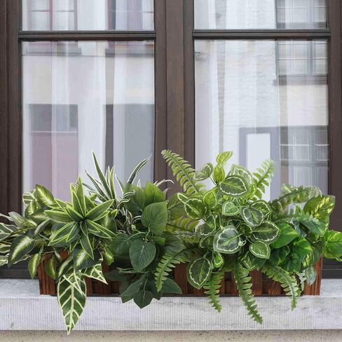 نباتات خضراء صناعية، مجموعات كبيرة خارج النباتات الصناعية للديكور الخارجي - نبات وهمي مقاوم للأشعة فوق البنفسجية للمزارعين، شجيرات خضراء وهمية واقعية لديكور الفناء والشرفة الأمامية in Kuwait