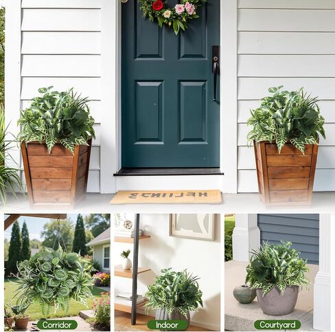 نباتات خضراء صناعية، مجموعات كبيرة خارج النباتات الصناعية للديكور الخارجي - نبات وهمي مقاوم للأشعة فوق البنفسجية للمزارعين، شجيرات خضراء وهمية واقعية لديكور الفناء والشرفة الأمامية in Kuwait