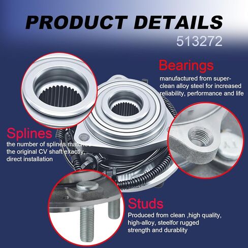 513272 محمل العجلة الأمامية ومجموعة المحور المتوافقة مع جيب رانجلر 2007-2010 مع نظام ABS رباعي العجلات in Kuwait