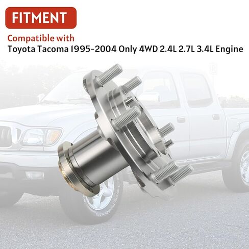 محمل العجلة الأمامية ومجموعة المحور متوافقة مع Toyota Tacoma 1995-2004 فقط 4WD 2.4L 2.7L 3.4L استبدال المحرك # 43502-35160 43521-35010 90080-36071 in Kuwait