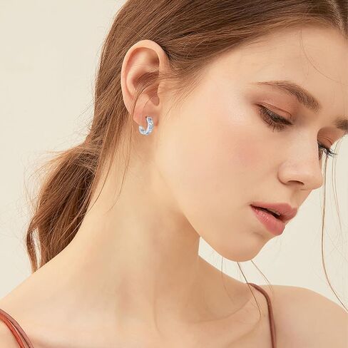 Butterfly Earrings for Women 925 Sterling Silver Aesthetic Opal Huggie Hoops Boho Animal Jewelry Gifts for Her Birthday Anniversary Mothers Day in Kuwait