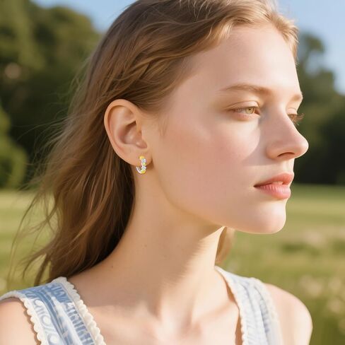 Lemon Earrings 925 Sterling Silver Fruit Huggie Earrings Hoop Earrings Lemon Jewelry for Women Sensitive Ears in Kuwait