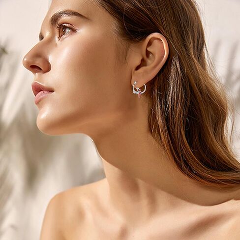 Parrot Earrings 925 Parrot Hoop Earrings Bird Jewelry Christmas Gifts for Women in Saudi Arabia