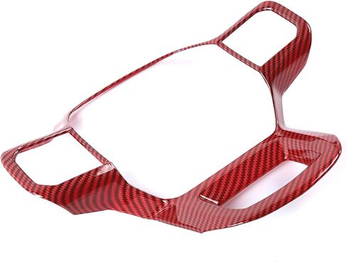 GZXinWei Steering Wheel Frame Trim Cover Panel Sticker Interior Upgrade Accessories for Ford F150 Raptor 2021 2022 2023 2024 2025 2026 Red Carbon Fiber Style in Saudi Arabia