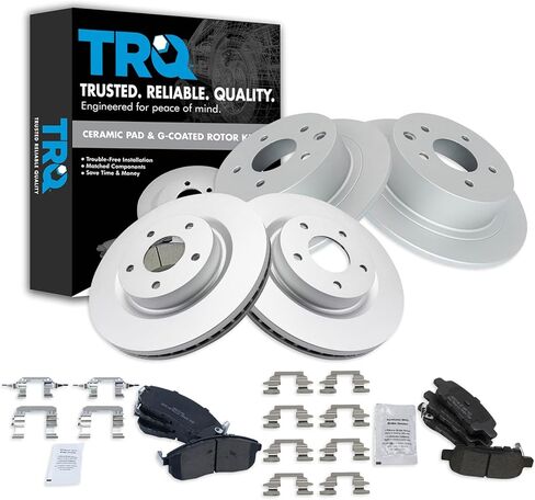 TRQ Front and Rear Brake Pad & Rotor Kit Compatible with 2012-2015 Honda CR-V in Saudi Arabia