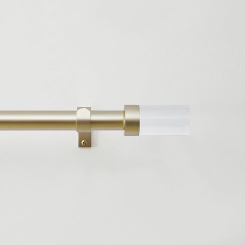DKNY Liam Curtain Rod for Windows 66 to 120 inches, Adjustable Length 1 inch Diameter Metal Curtain Rod with Round Finials, 66" – 120", Gold in Saudi Arabia