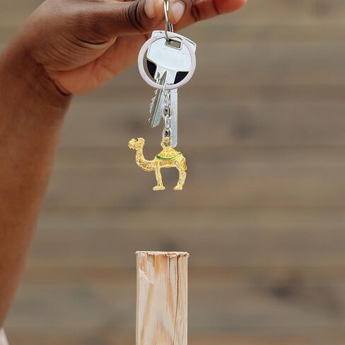 LUOZZY 15 pcs Mini Camel Keychain Imitation Gold Camel Animal Keyrings Pendant Glitter Tiny Hanging Charm for DIY Crafts Bags Purse Key Accessories in Saudi Arabia