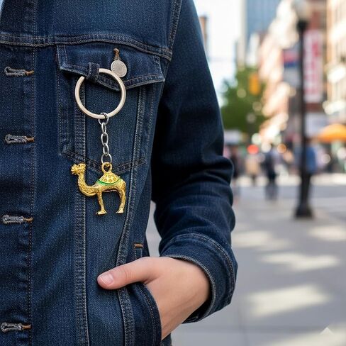 LUOZZY 15 pcs Mini Camel Keychain Imitation Gold Camel Animal Keyrings Pendant Glitter Tiny Hanging Charm for DIY Crafts Bags Purse Key Accessories in Saudi Arabia