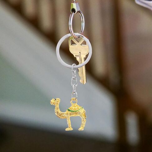 LUOZZY 15 pcs Mini Camel Keychain Imitation Gold Camel Animal Keyrings Pendant Glitter Tiny Hanging Charm for DIY Crafts Bags Purse Key Accessories in Saudi Arabia