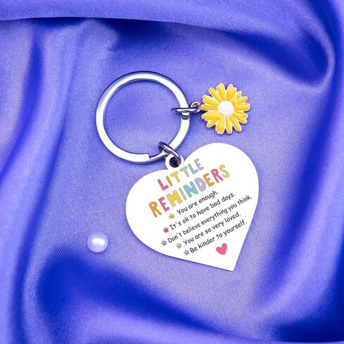 Encouragement Gifts For Women Birthday Friendship Keychain Inspirational Gifts For Friends Sisters Little Reminders Keychain Mental Health Gift For Women Motivational Positivity Sobriety Present in Kuwait