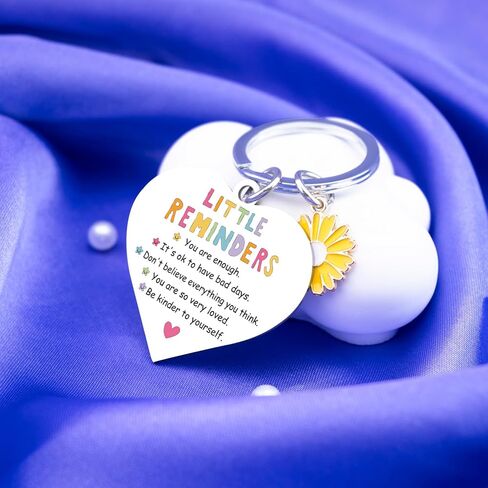 Encouragement Gifts For Women Birthday Friendship Keychain Inspirational Gifts For Friends Sisters Little Reminders Keychain Mental Health Gift For Women Motivational Positivity Sobriety Present in Kuwait