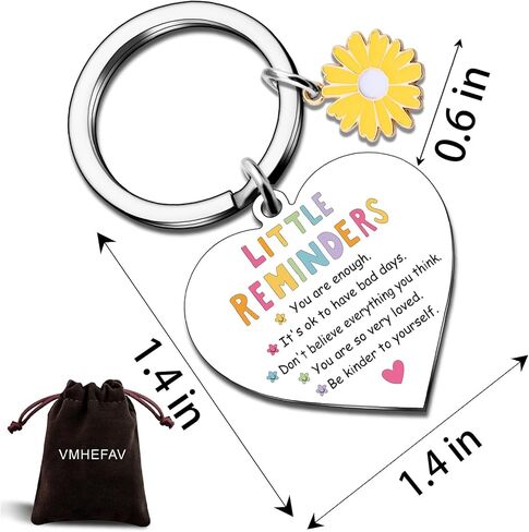 Encouragement Gifts For Women Birthday Friendship Keychain Inspirational Gifts For Friends Sisters Little Reminders Keychain Mental Health Gift For Women Motivational Positivity Sobriety Present in Kuwait