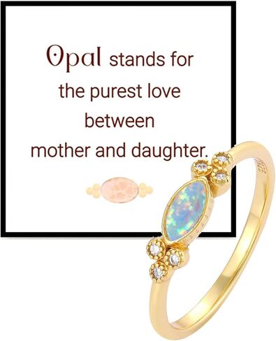 ليو جون أنقى حب للأم والابنة خاتم أوبال بيضاوي الشكل للنساء، 925 من الفضة الاسترليني على شكل قلب مكعب زركونيا مجوهرات هدية عيد ميلاد بسيطة in Kuwait